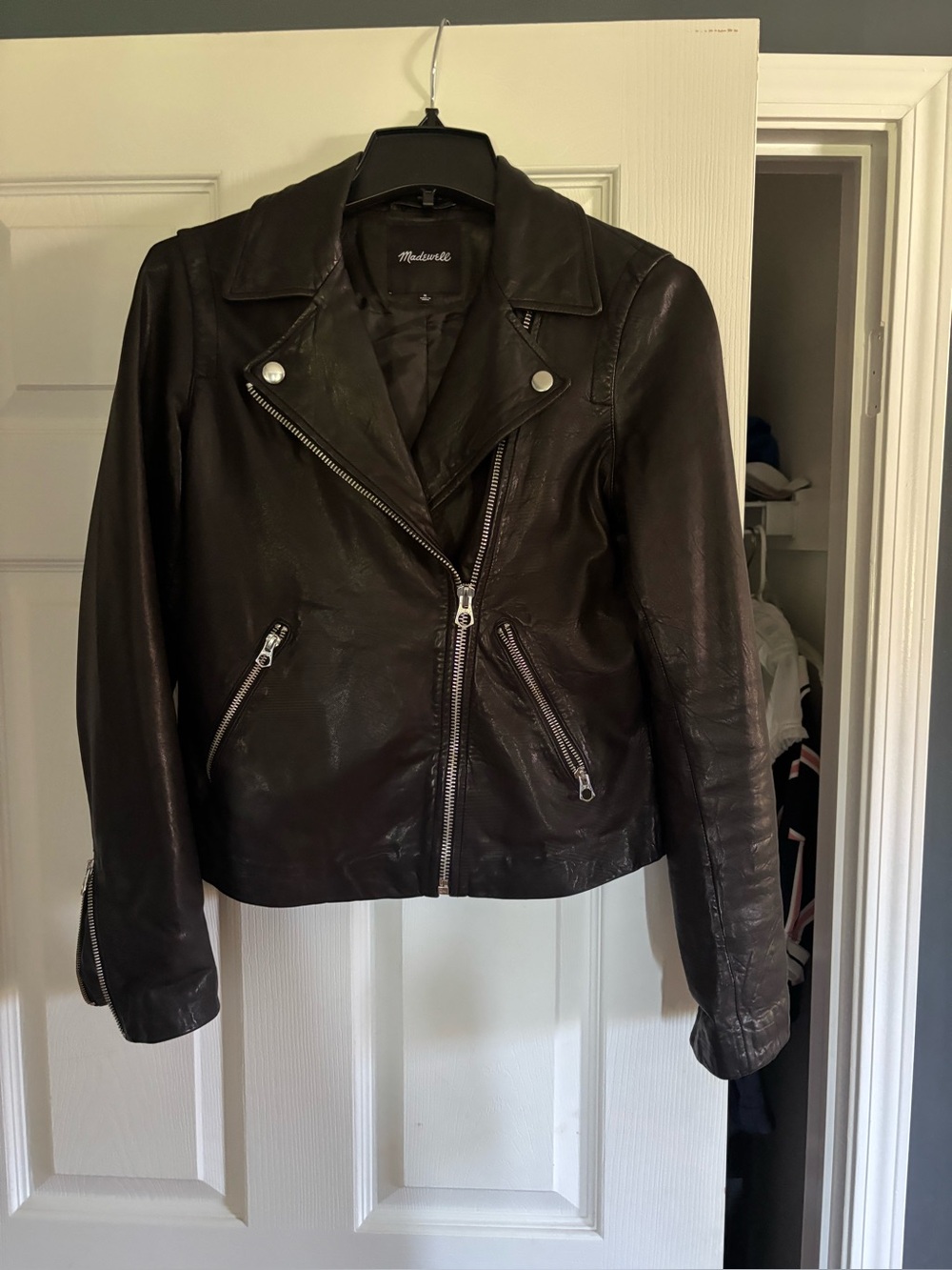 Madewell Washed Leather Motorcycle Jacket - Picture 8 of 8